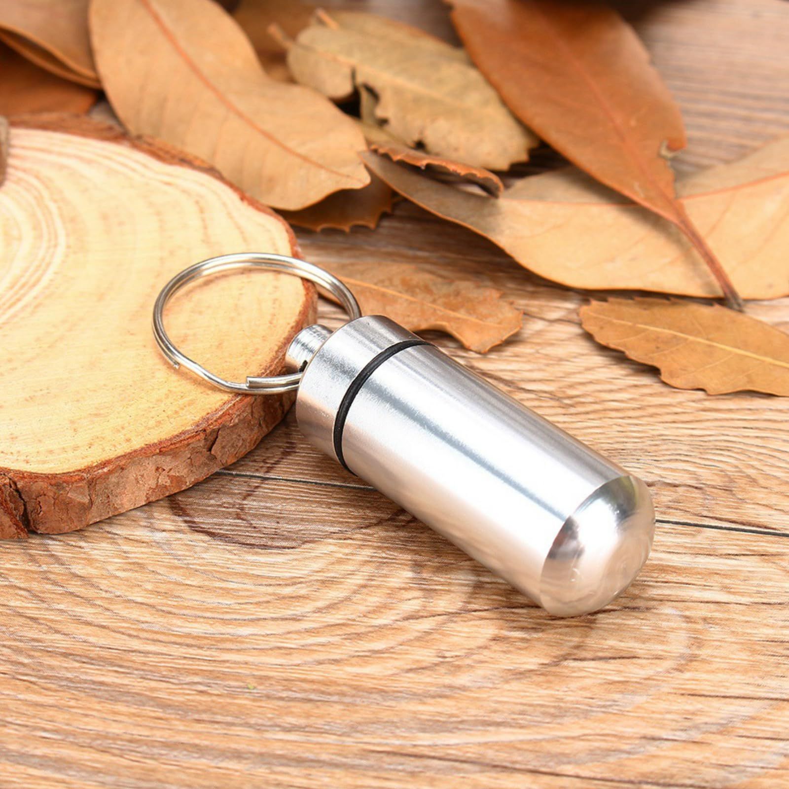 Mini Aluminum Pill Box Case Drug Bottle Holder Container Keychain Waterproof view 5