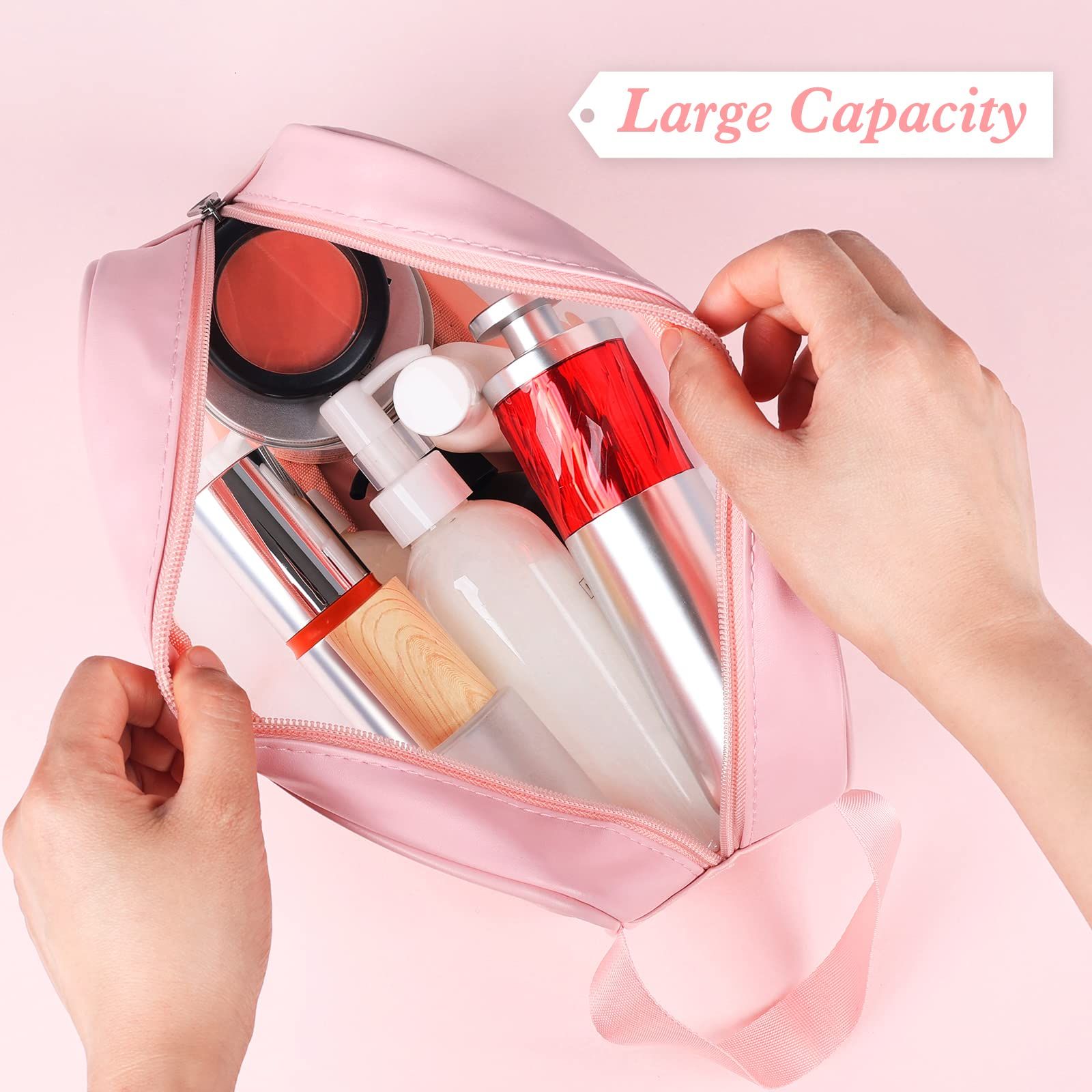3 Different Size Make Up Bags with Handle view 3