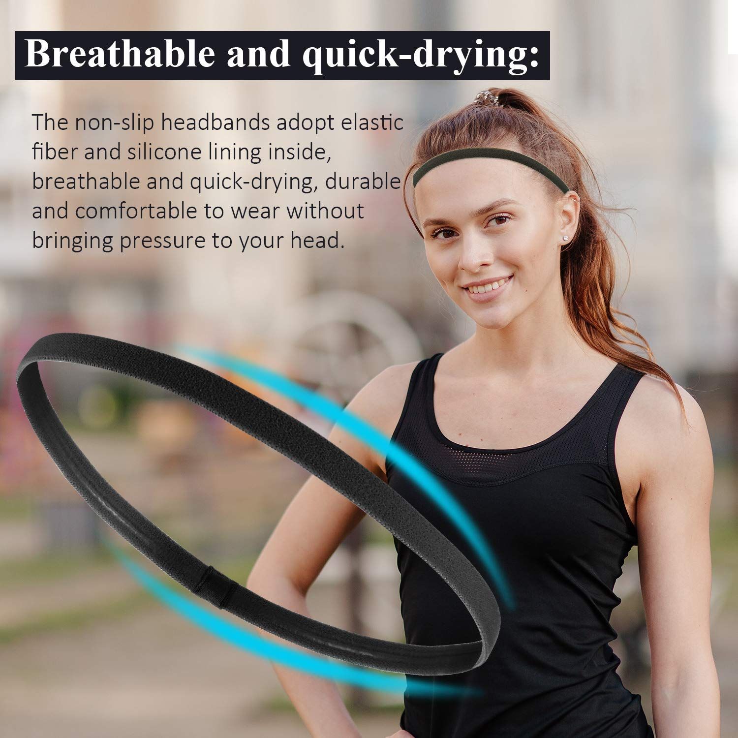 4PCS Elastic yoga exercise headband view 4