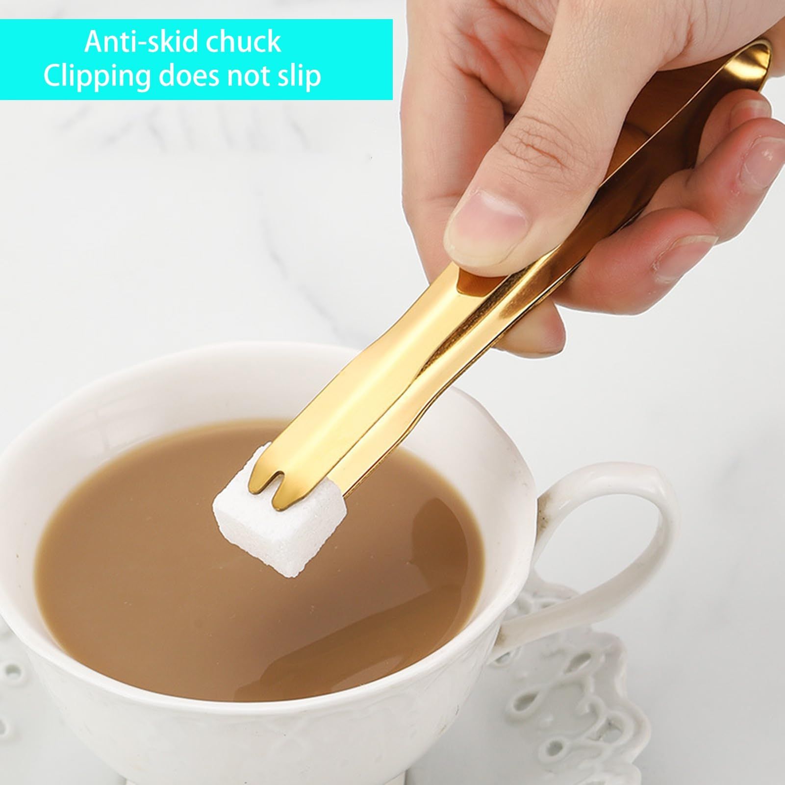 Mini kitchen soup tongs, ice cubes, stainless steel food soup tongs, durable view 3