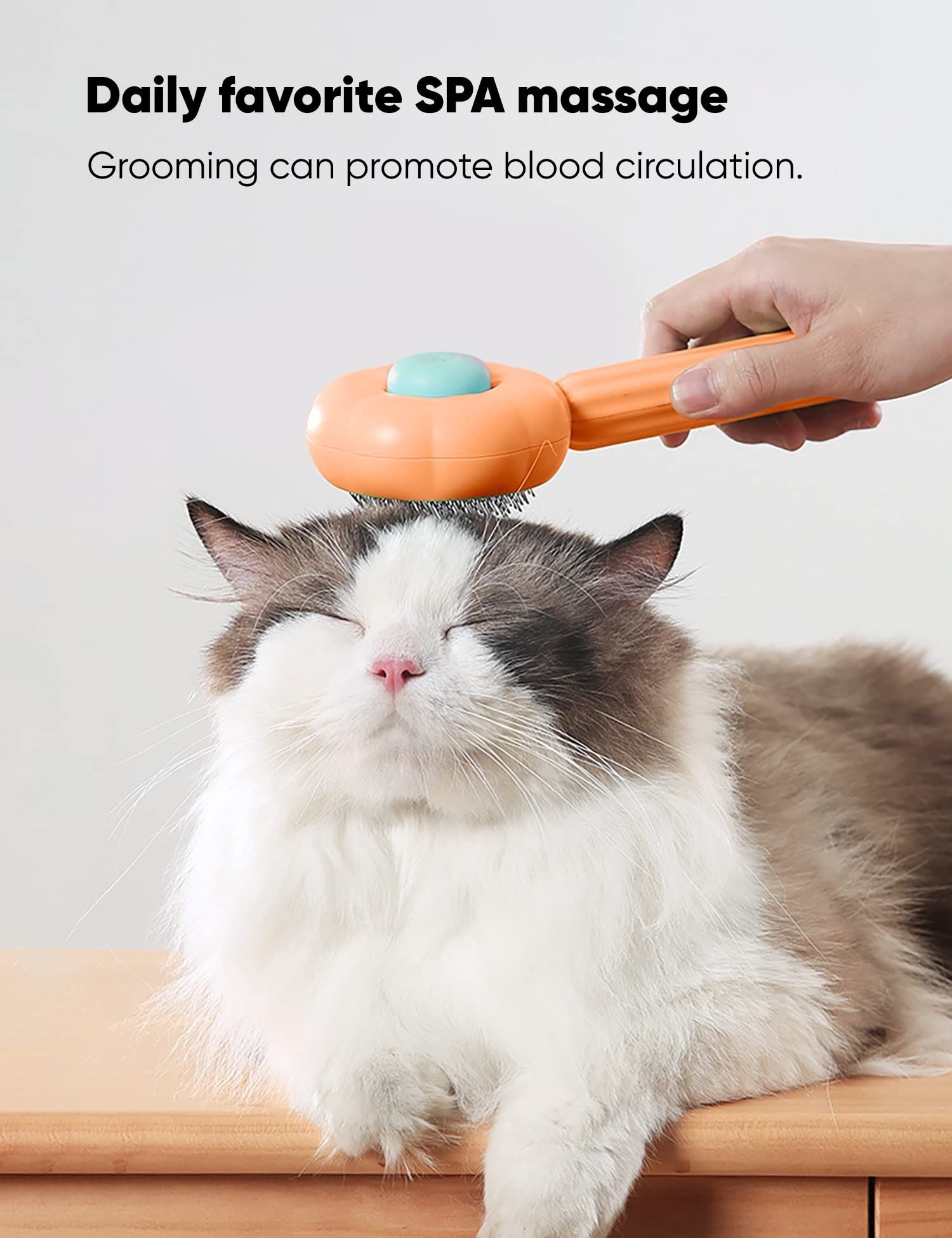 Cat Grooming Brush Self Cleaning Cats Doggy Pet Kittens One-Click Shedding view 4