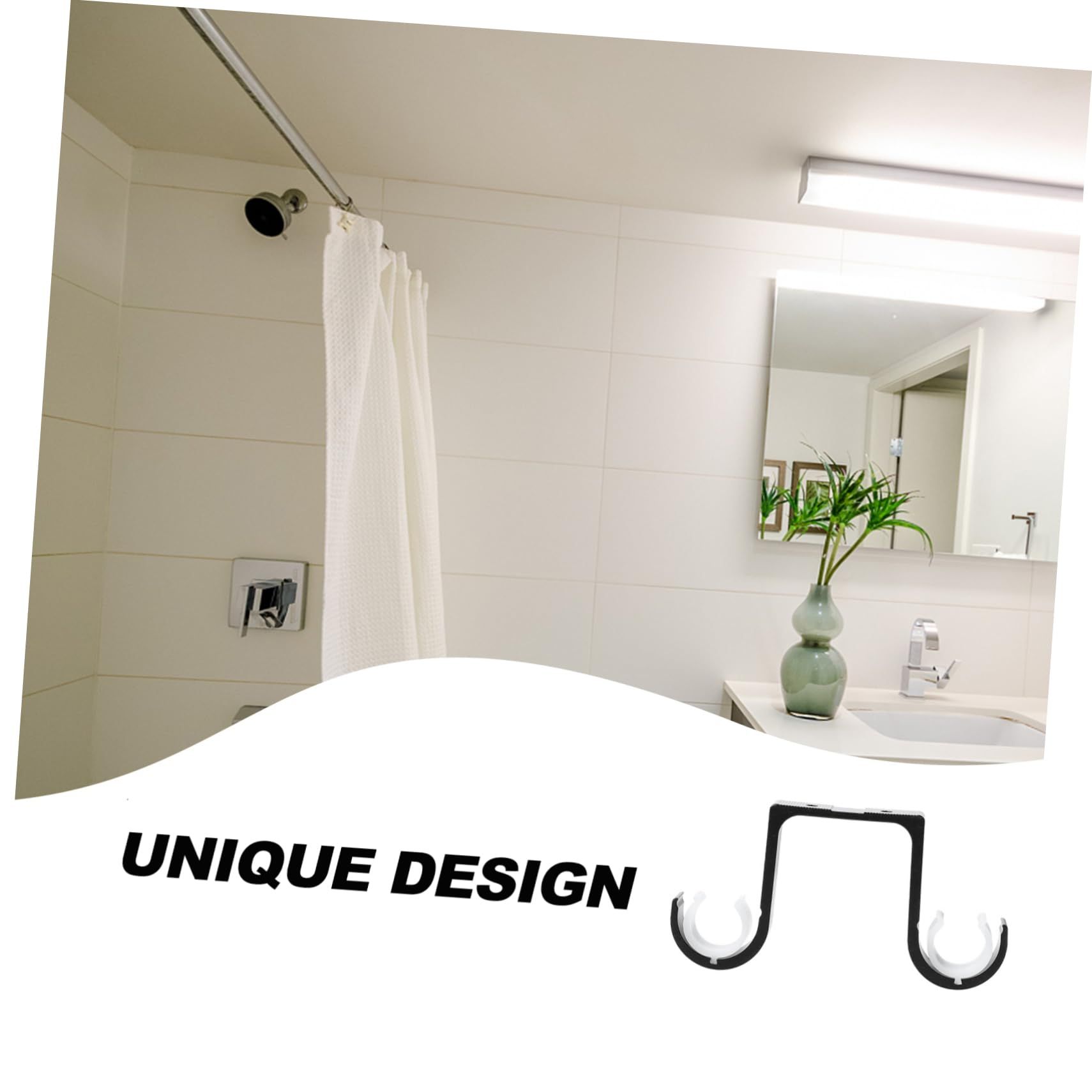 Curtain Rod Brackets 2Pcs - Aluminum Alloy Ceiling Mounted Double Curtain Rod view 4