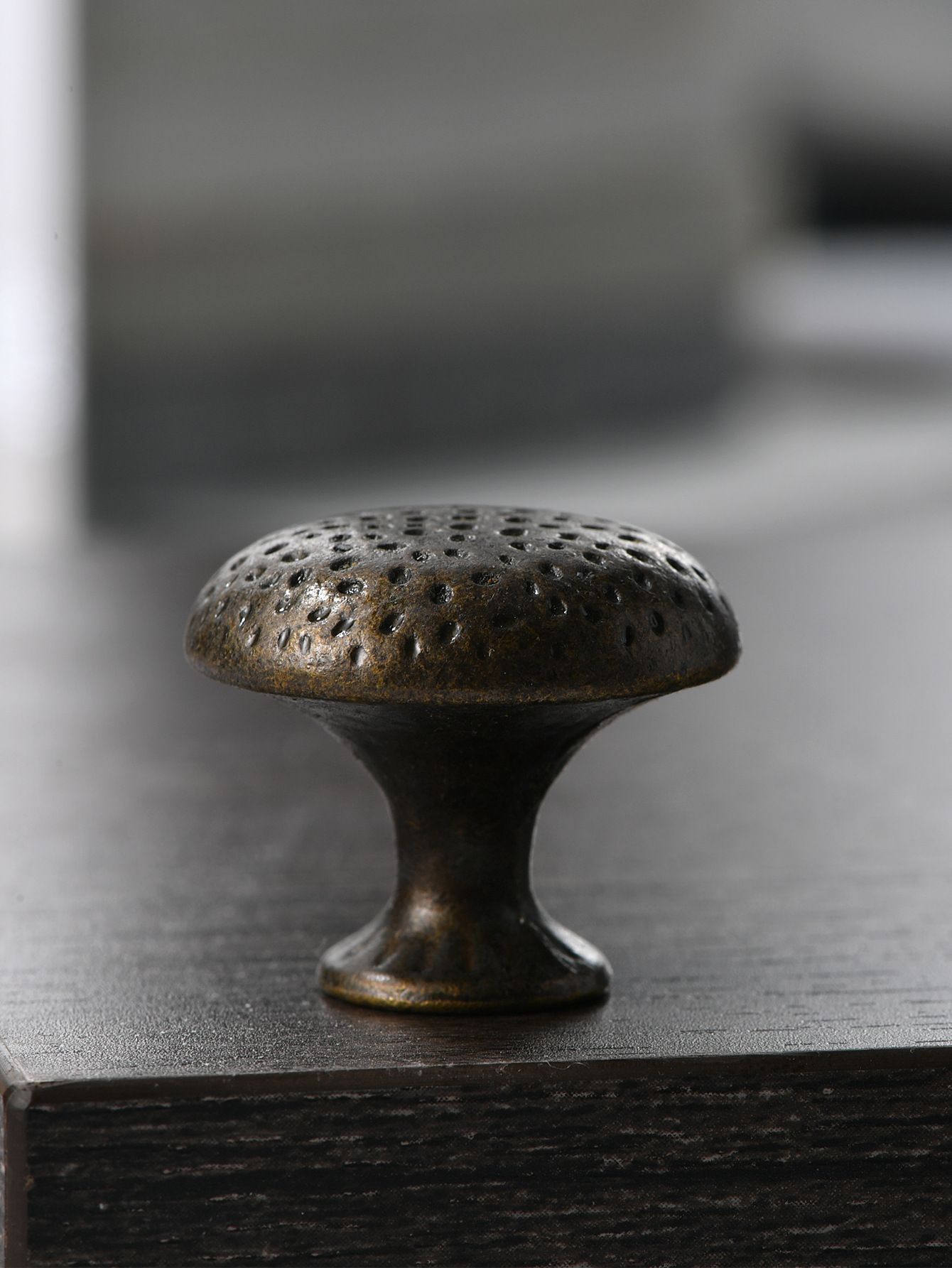 3 Pack Rustic Knobs,Antique Brass Cabinet Knobs Hammered Cabinet Knobs Kitchen view 4