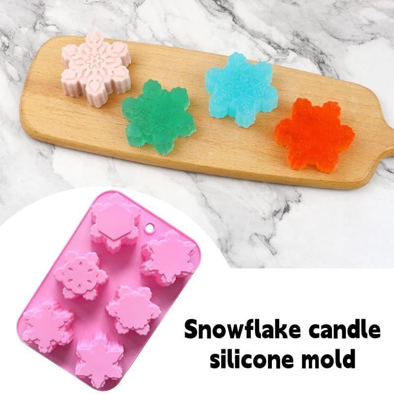 Christmas Snowflakes Silicone Soaps Mold for Christmas Baking Cake Pans Cookie view 2