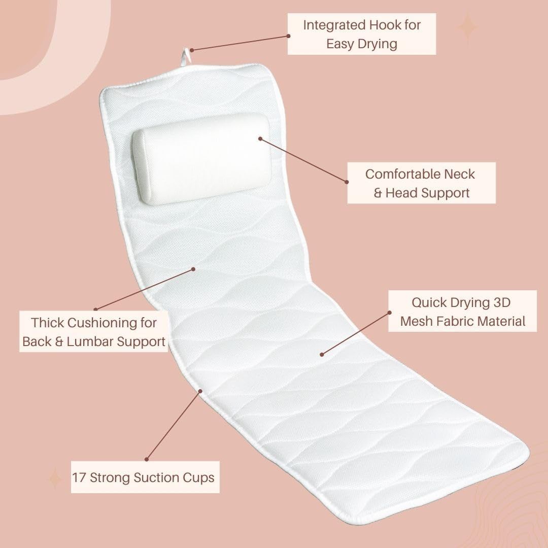 Bath Pillows for Tub Neck and Back Support - Full Body Bath Pillow for Bathtub view 2