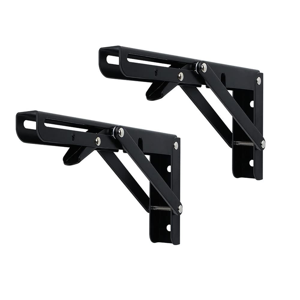 Folding Shelf Brackets, Heavy Duty Stainless Steel Collapsible Shelf Bracket view 2