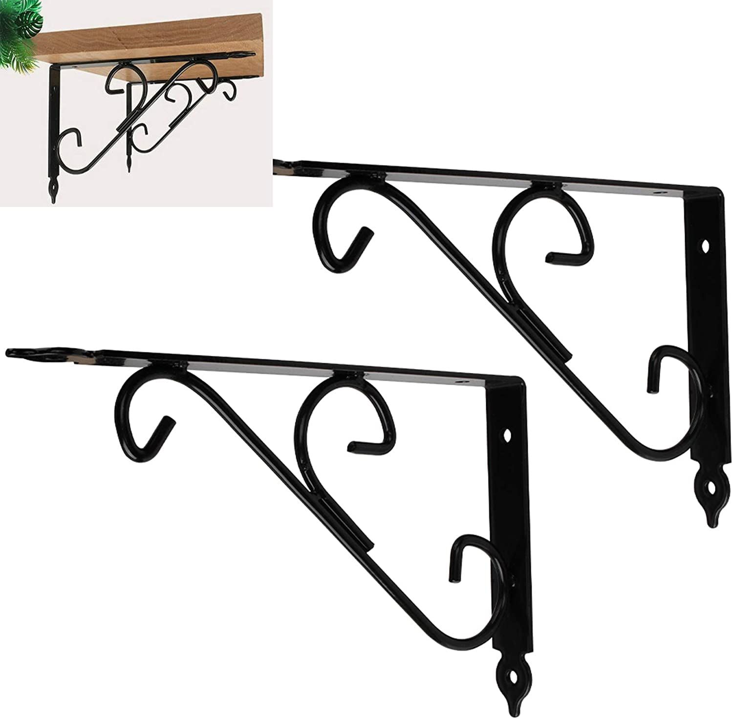 2 Packs Shelf Bracket,90 Degree Angle Decorative Corner Brace Wall Mounted view 5