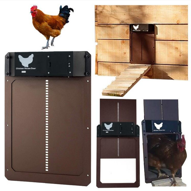 (Brown) Automatic Chicken Coop Door view 4