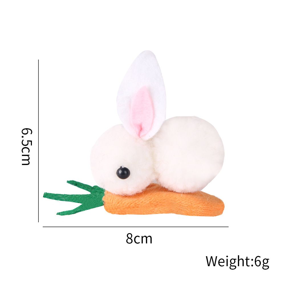 Hair Clip Set, 2PCS Cute Cartoon Rabbit Ear Hairpin Plush Bunny Hair Clips for view 2