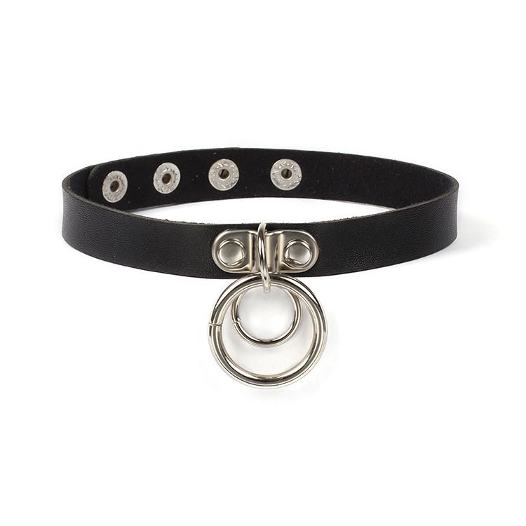 Vintage Punk Goth Studded Rivet Pu Leather Collar Choker Necklace with Spikes — image 1