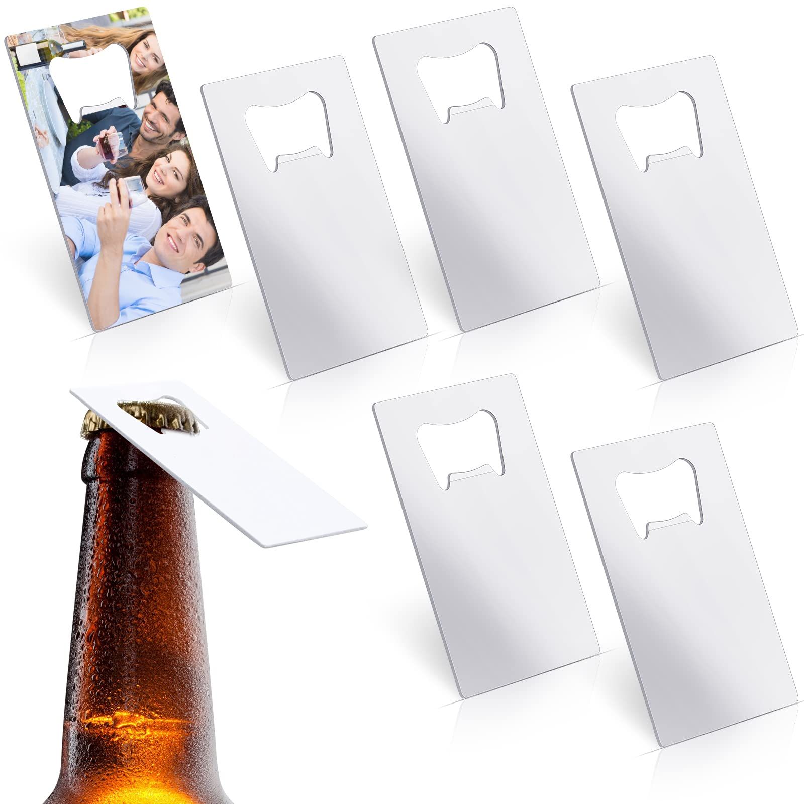 6 Pcs Sublimation Bottle Opener Blanks Credit Card Bottle Opener Metal — image 1