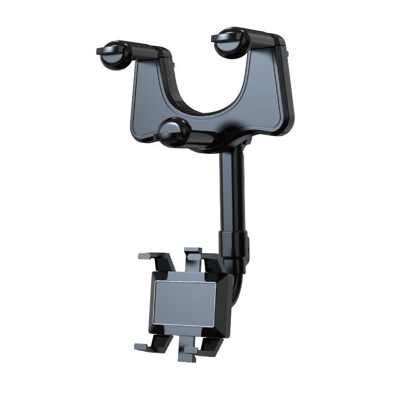 360°Rotatable and Retractable Car Phone Holder Mount Car Rearview Mirror Bracket — image 1