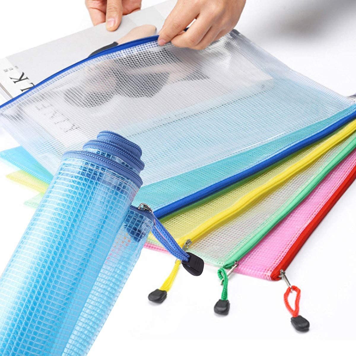 5pcs Mesh Zipper Pouch Document Bag view 4