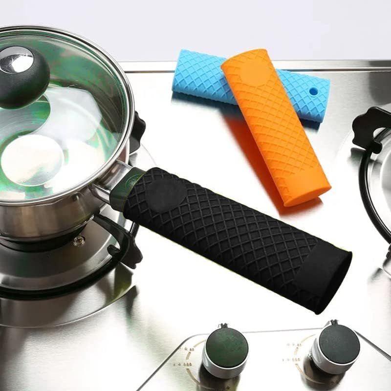 2PCS Color Random Silicone Hot Handle Holder Rubber Pot Sleeve Heat Resistant view 5
