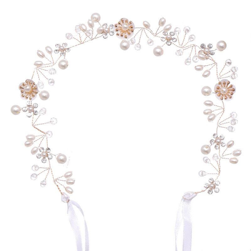 Bridal Hair Vines Crystal Pearls Flower Wedding Hair Accessories Evening Party — image 1