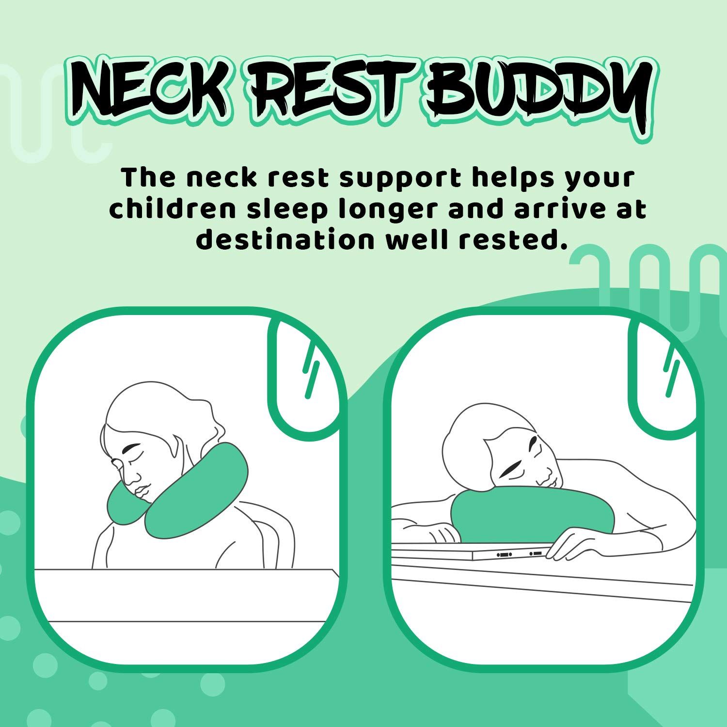 Children's travel pillow car airplane soft children's neck pillow chin support view 3