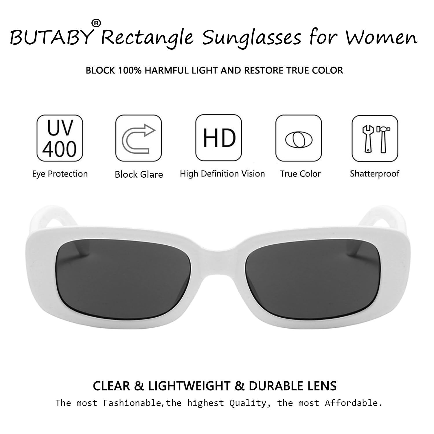 Rectangle Sunglasses for Women Retro Driving Glasses 90’s Vintage Fashion view 3