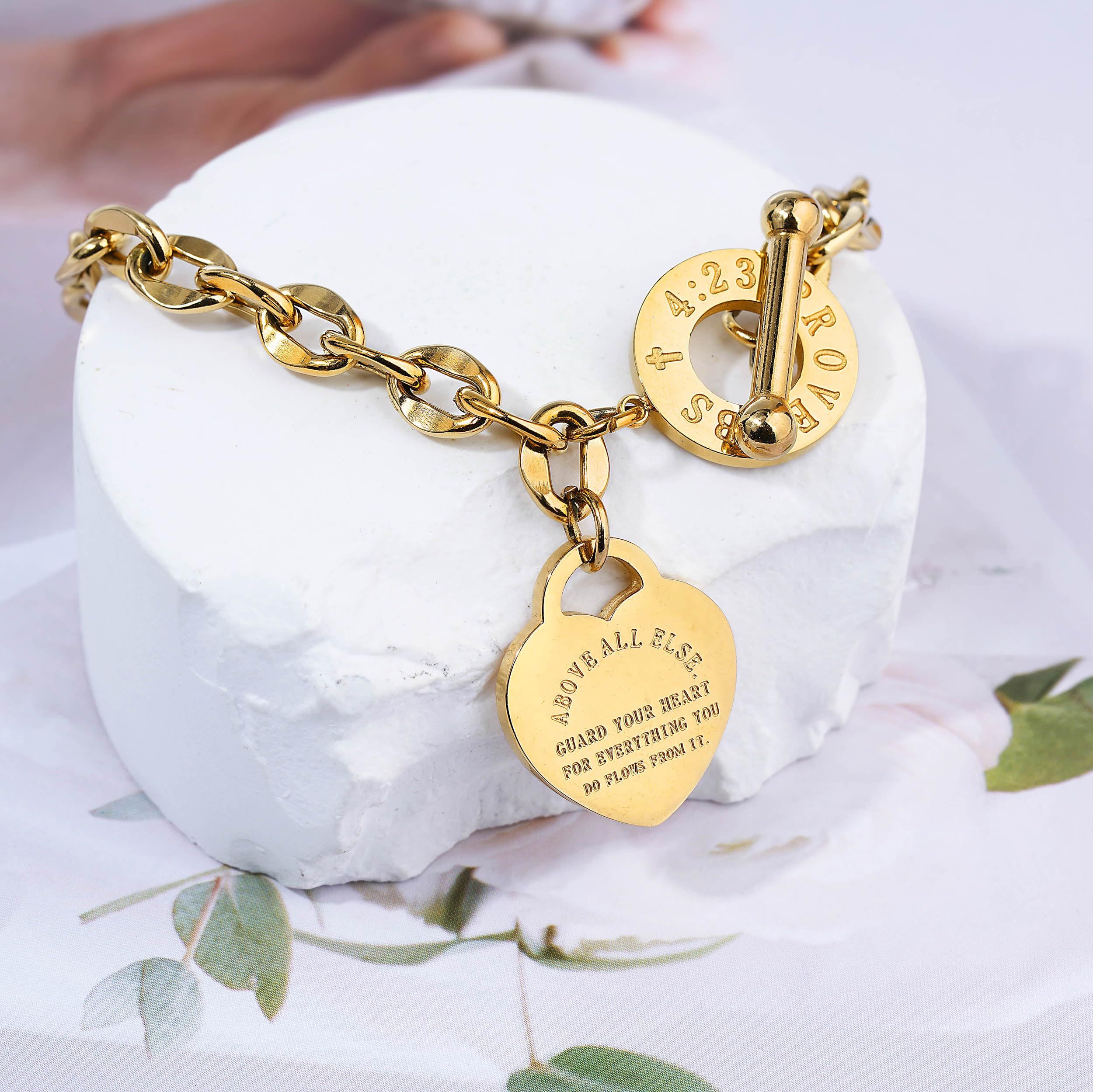 Stainless Steel Love Heart Charm Bracelet for Women Teen Girls Romantic Gift view 2