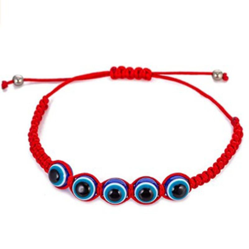 6 Pcs Evil Eye Bracelets Handmade Braided Rope Matching Bracelet Adjustable view 2