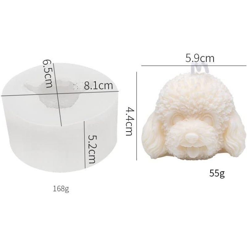 Teddy Head Mold Teddy Dog Mold Dog Silicone Mold for Resin Dog Soap Mold Cake view 4