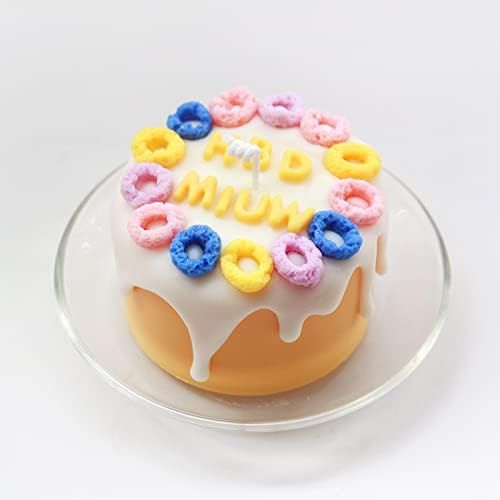 Candle Molds Silicone 2 Pack Fruit Loops Candy Molds Non-Stick (Round Star)