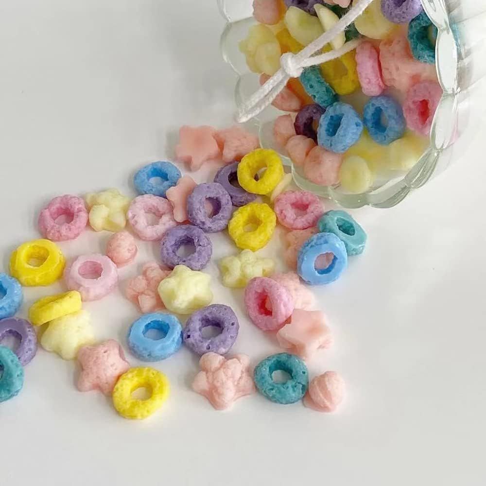 Candle Molds Silicone 2 Pack Fruit Loops Candy Molds Non-Stick (Round Star) view 3