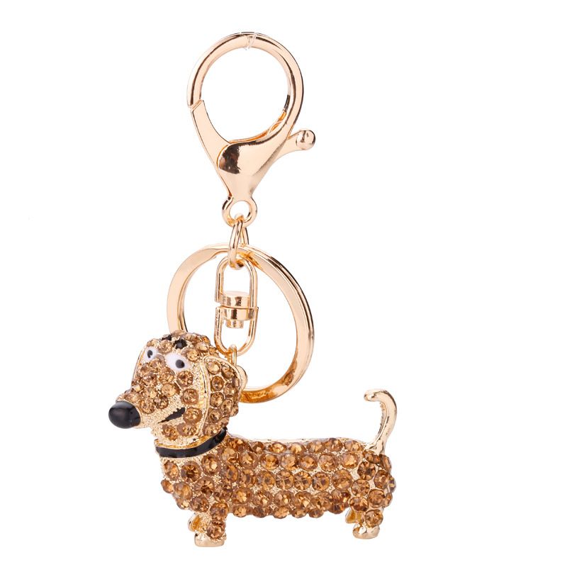 Dog Dachshund Keychain Handbag Purse Pendant Car Holder Key Ring Jewelry view 3