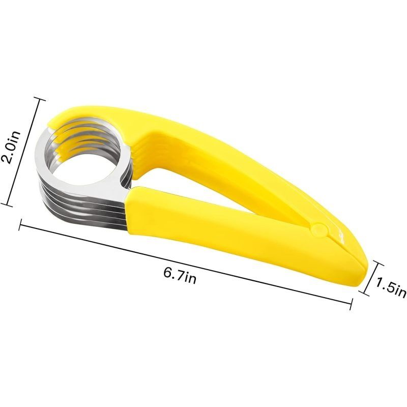 Banana Slicer,ABS + Stainless Steel Fruit and Vegetable Salad Peeler Cutter