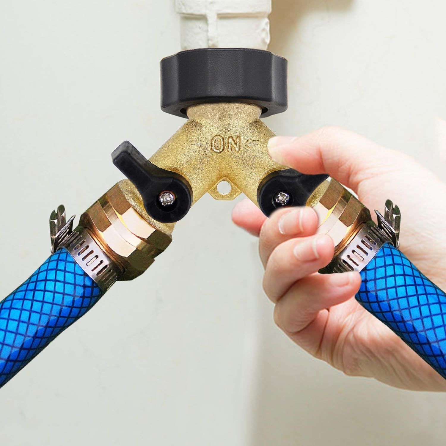 2 Way Brass Hose Splitter view 4