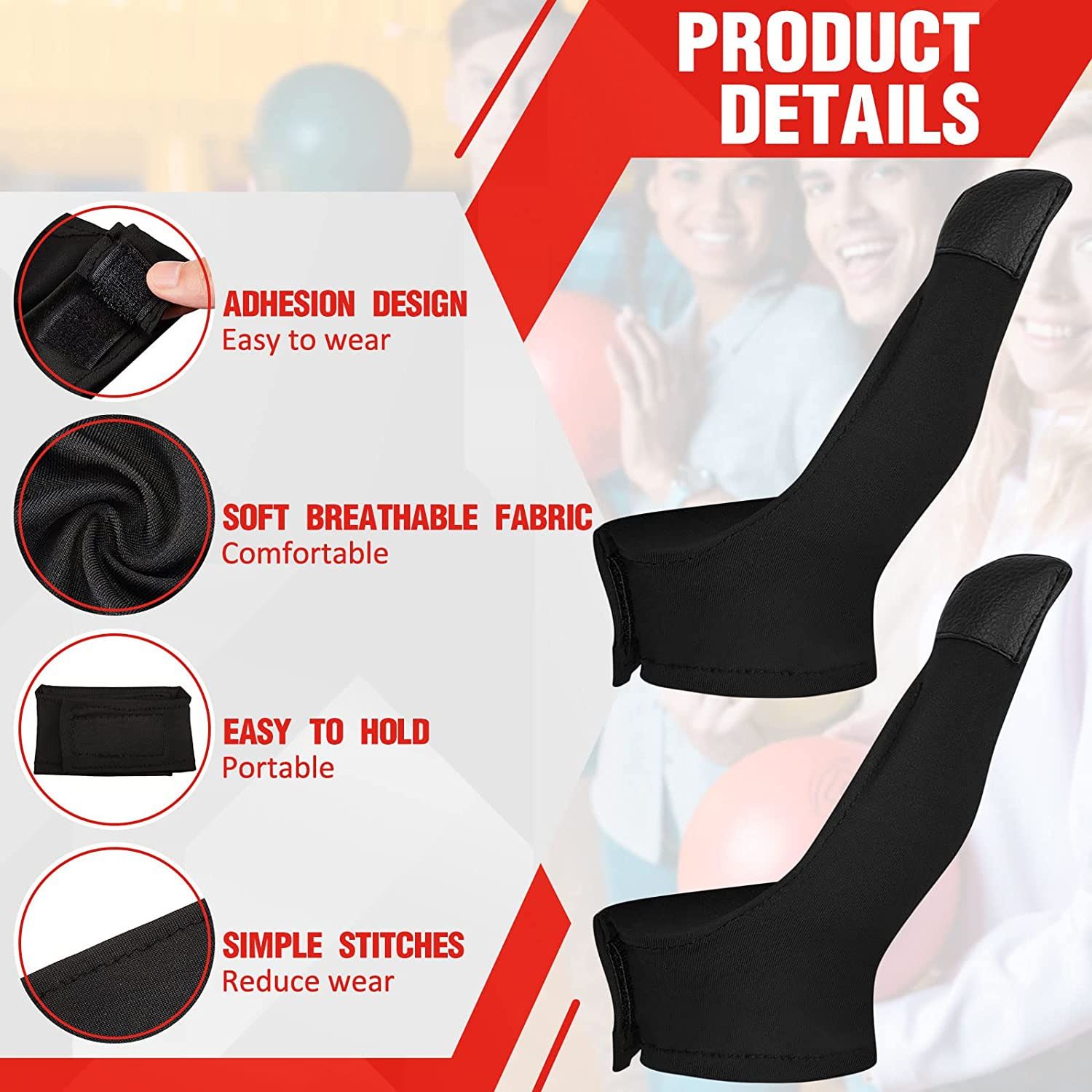 Bowling Thumb Saver Protector 2 Pcs Thumb Guard Bowling Thumb Sock Compact and view 4