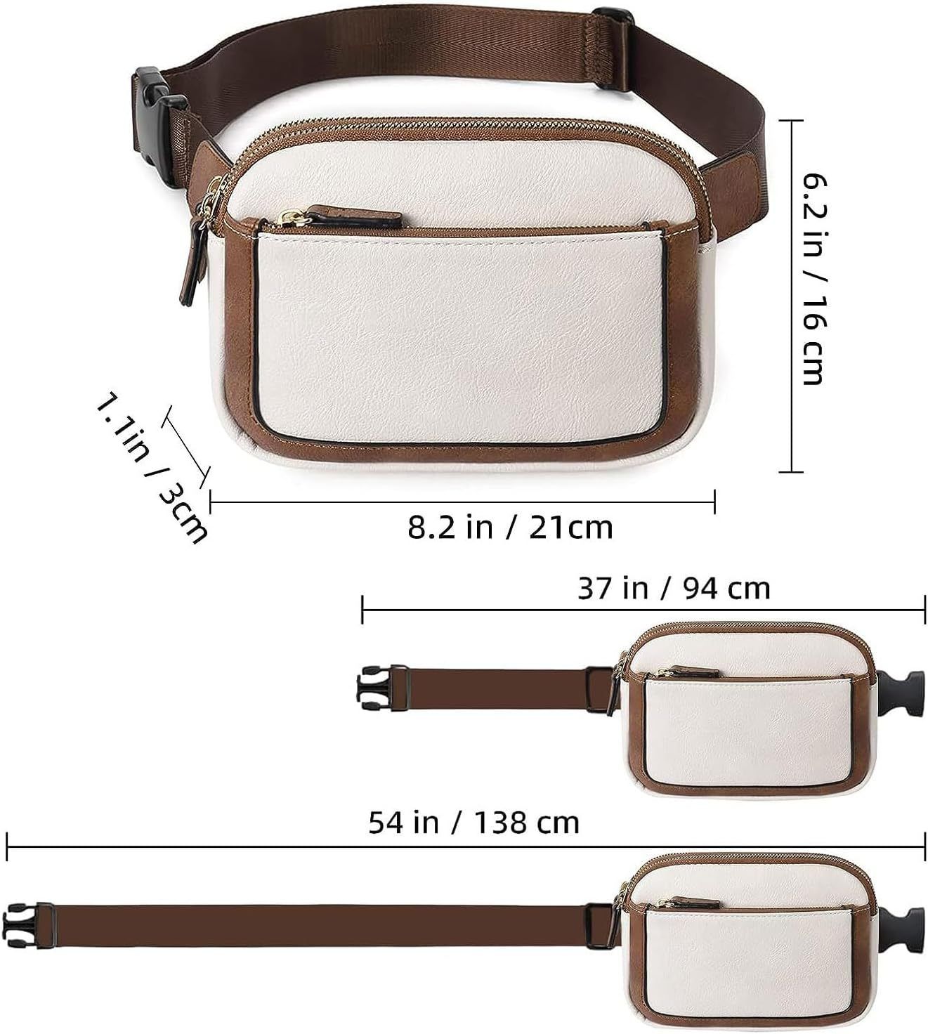 Belt Bag for Women,PU Leather for Women Crossbody Trendy Waist Bag with view 3