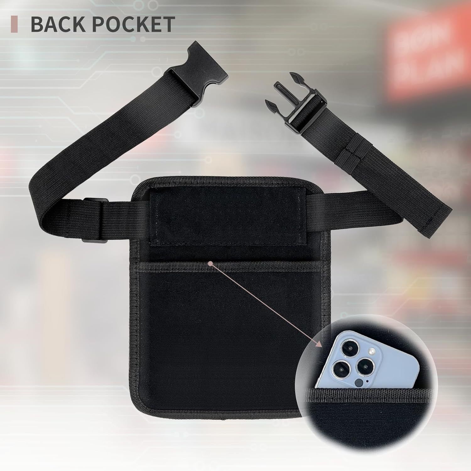 Server Pouch Bag Restaurant Waiter Waist Money Pouch Restaurant Apron Bag with view 3