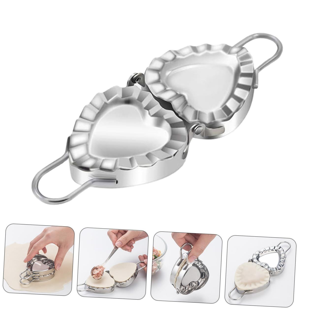 Dumpling Mold Dumpling Press Cutter Pastry Press Manual Pasta Machine Heart view 4