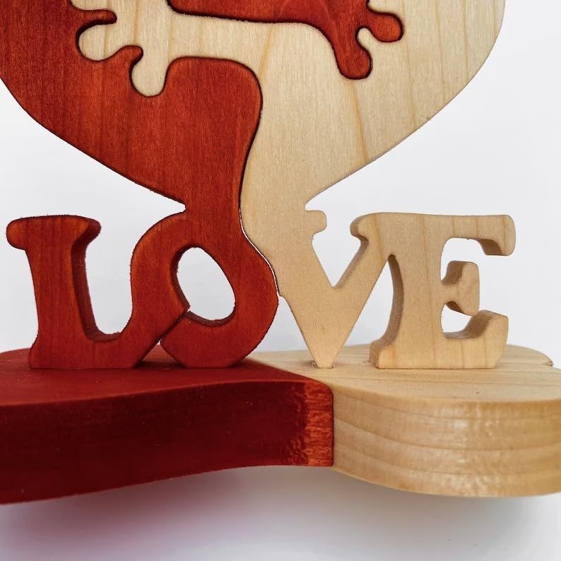 Wooden Love Hearts, Heart Stand Love, Personalized Valentines Day Gift view 3