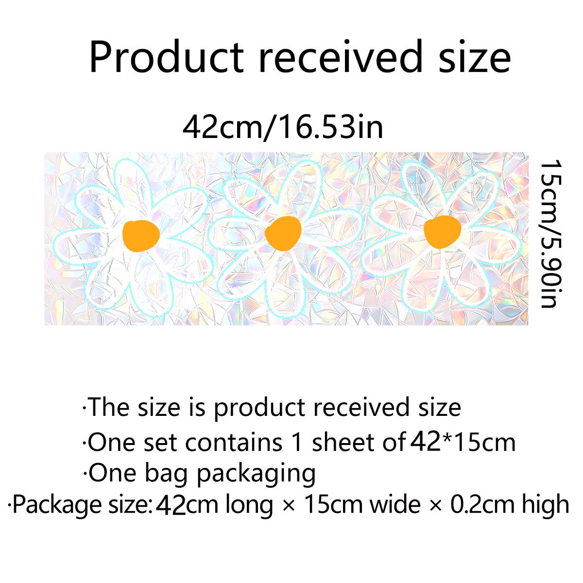 3pcs Flowers Suncatchers Stickers for Glass Window Stickers Shiny Rainbow view 2