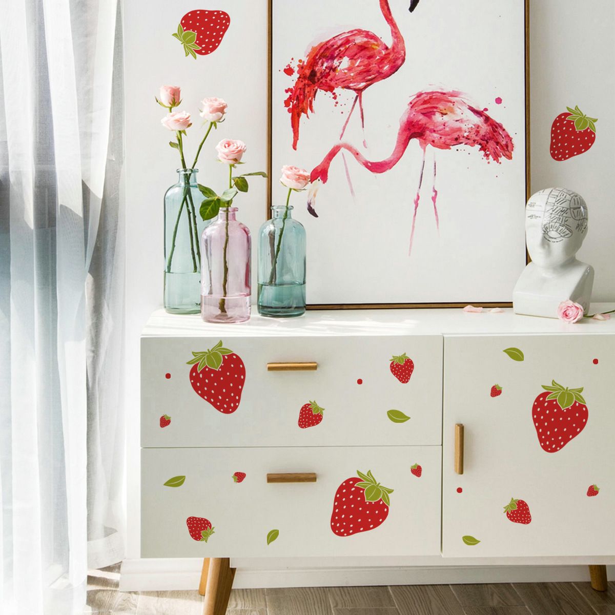 Strawberry Decor Strawberry Stickers Strawberry Wall Decals for Girls Boys view 2