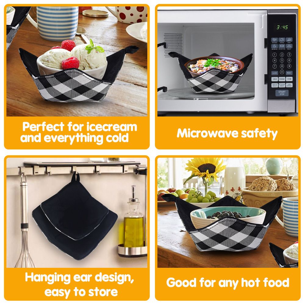 1 Set Microwave Safe Hot Bowl Holder Protect Hand Heat Resistant Bowl Holders view 2