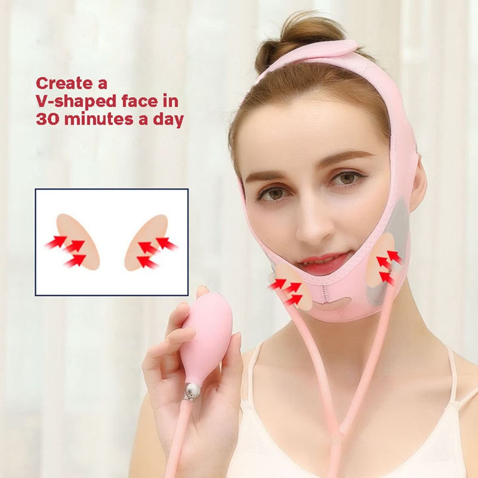 Face Slimming Strap Belt Double Chin Lifter Bandage Lifting Vface Inflatable view 3