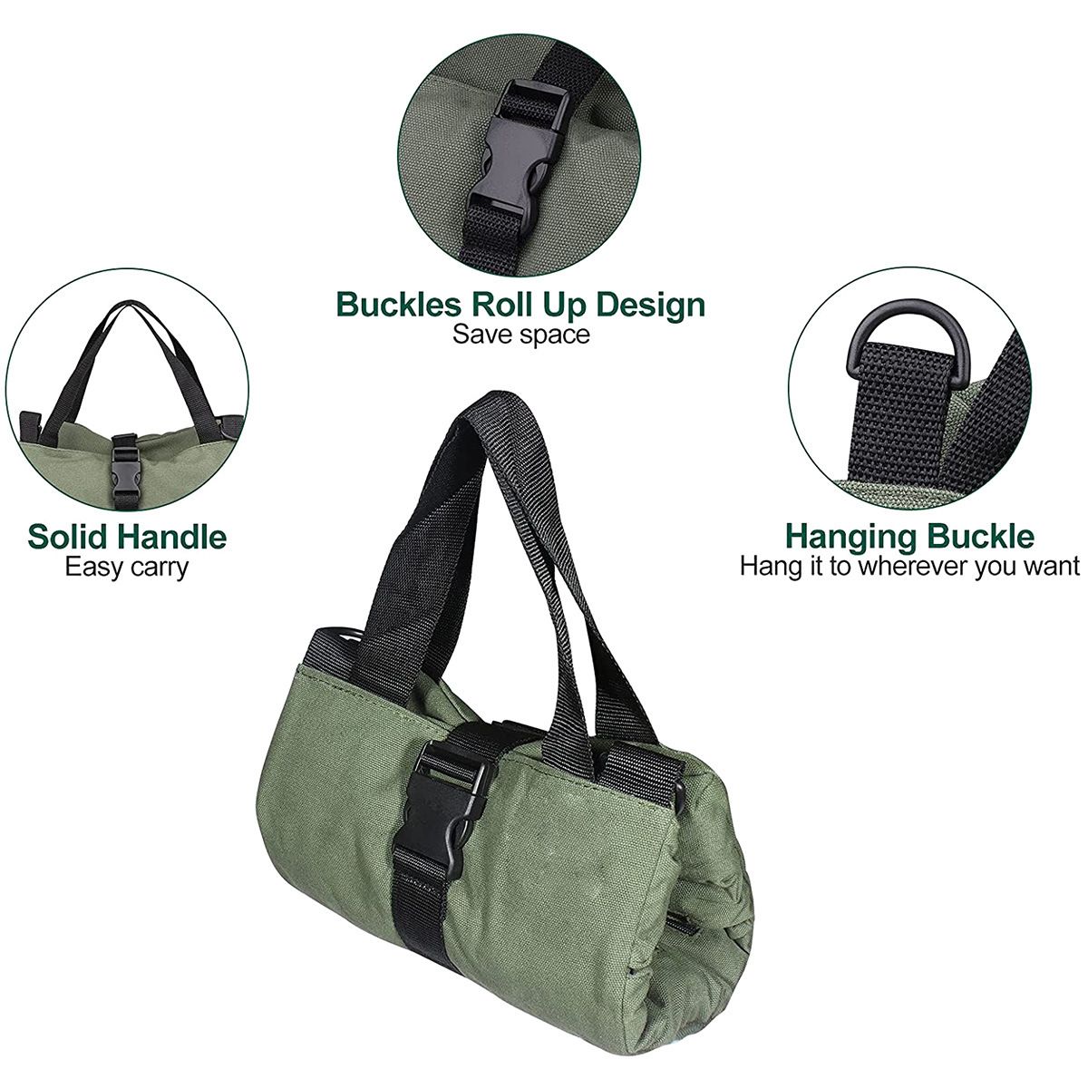 Tool Roll,Multi-Purpose Roll Up Tool Bag,Car First Aid Kit Wrap Roll Storage view 4