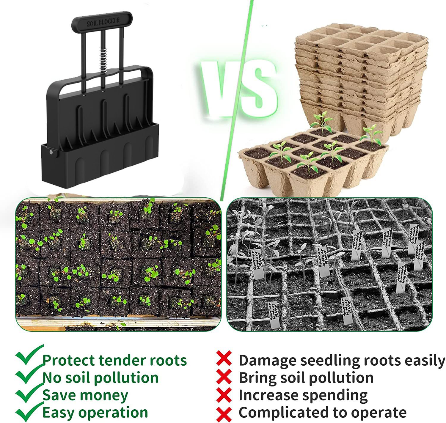 Soil Blocker with Comfortable Handle