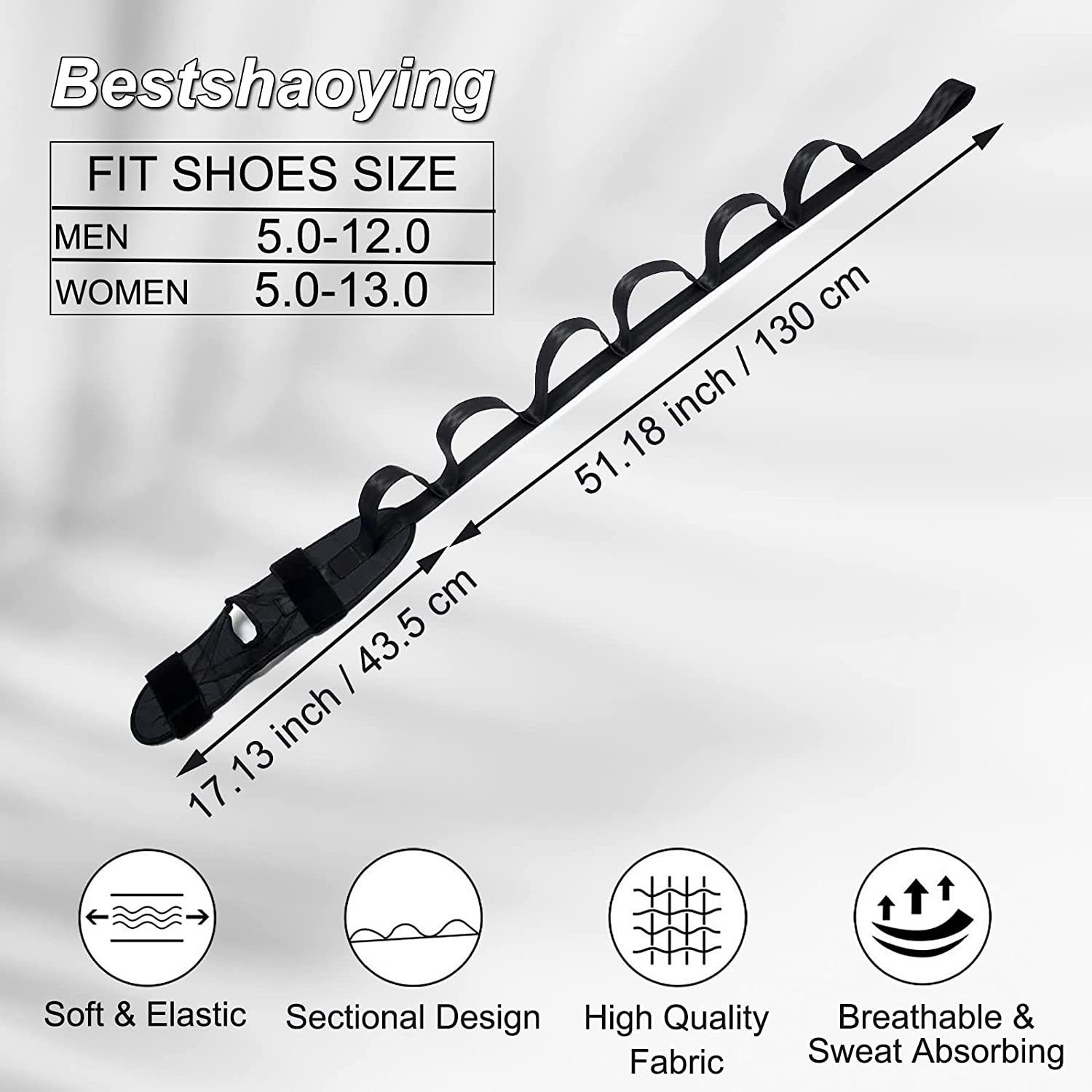 Leg Rehabilitation Training Stretching Belt with Multiple Loops to Lift Leg view 4