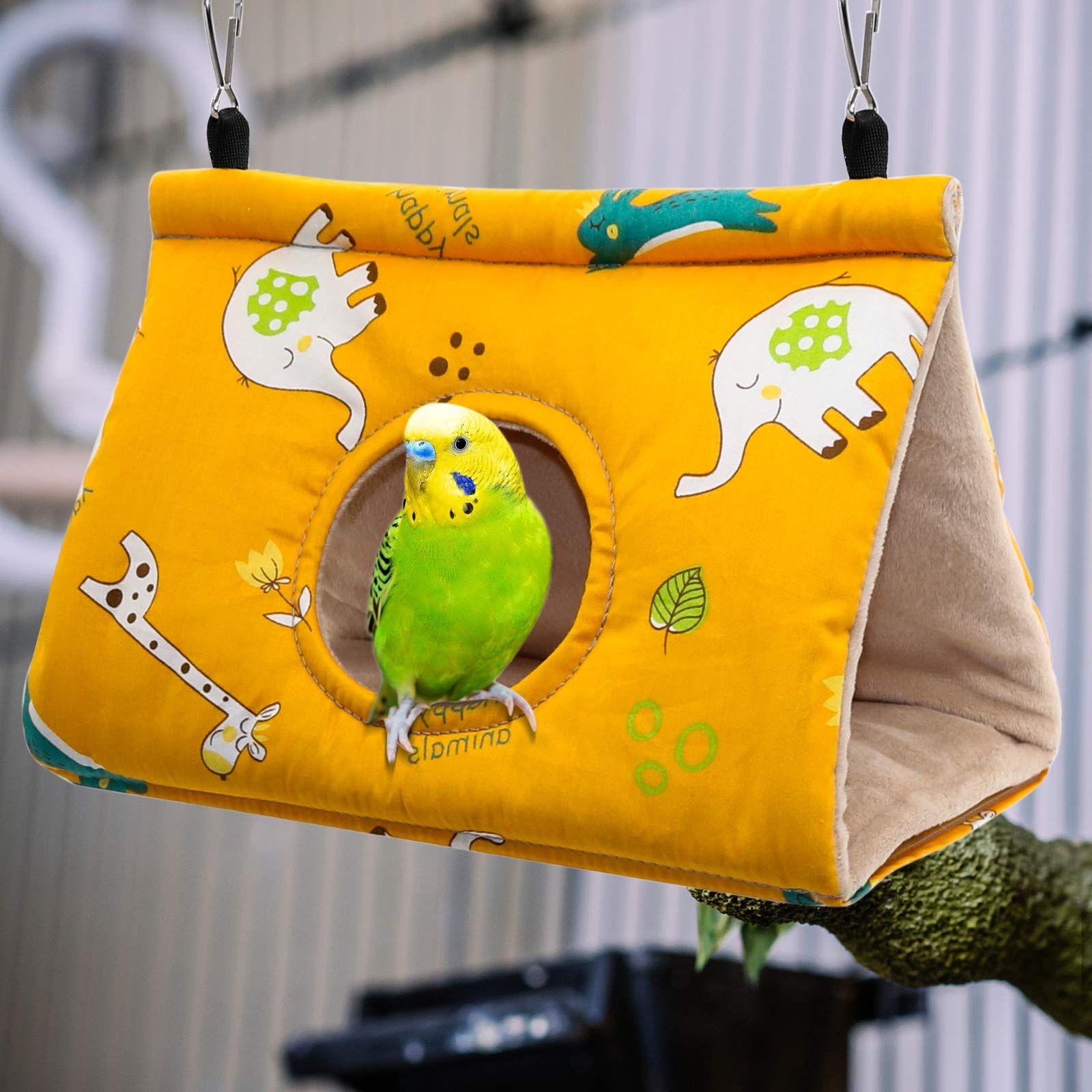 Winter Warm Bird Nest House - Hanging Hammock Velvet Shed Hut Cage Plush view 3
