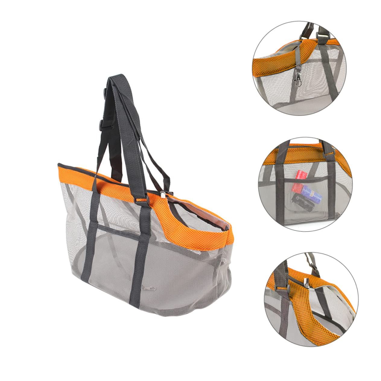 Pet Handbag Mesh Pet Carrier Dog Backpack Carrier Large Tote Bag Clear Pet view 3
