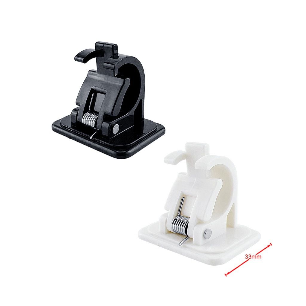 2Pcs Curtain Rods White Hanger Crossbar Curtain Clips Wall ABS Plastic Fishing — image 1