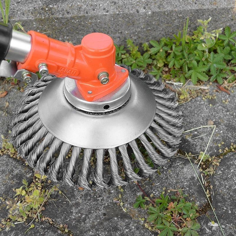 8 inch Rotary Weed Brush Joint Twist Knot Steel Wire Wheel Brush Disc Trimmer view 4