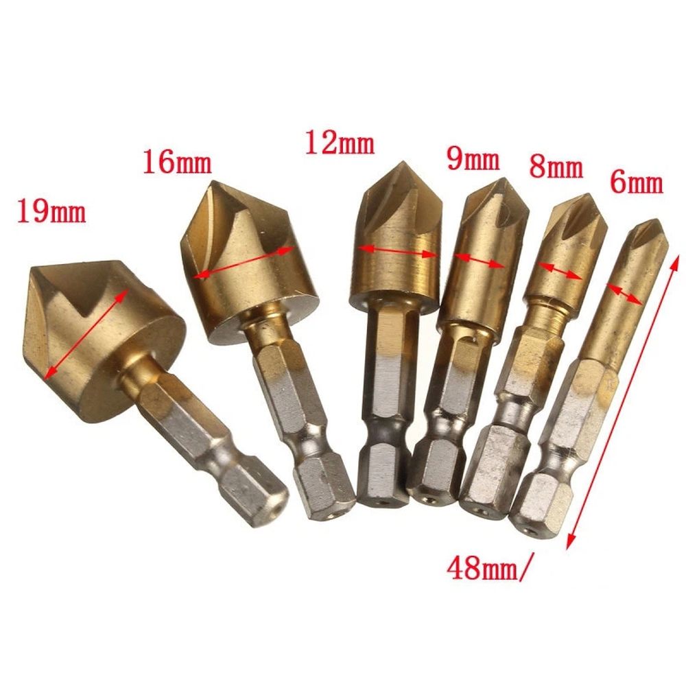 Set of 6 Pcs-Countersink Drill Bit view 2