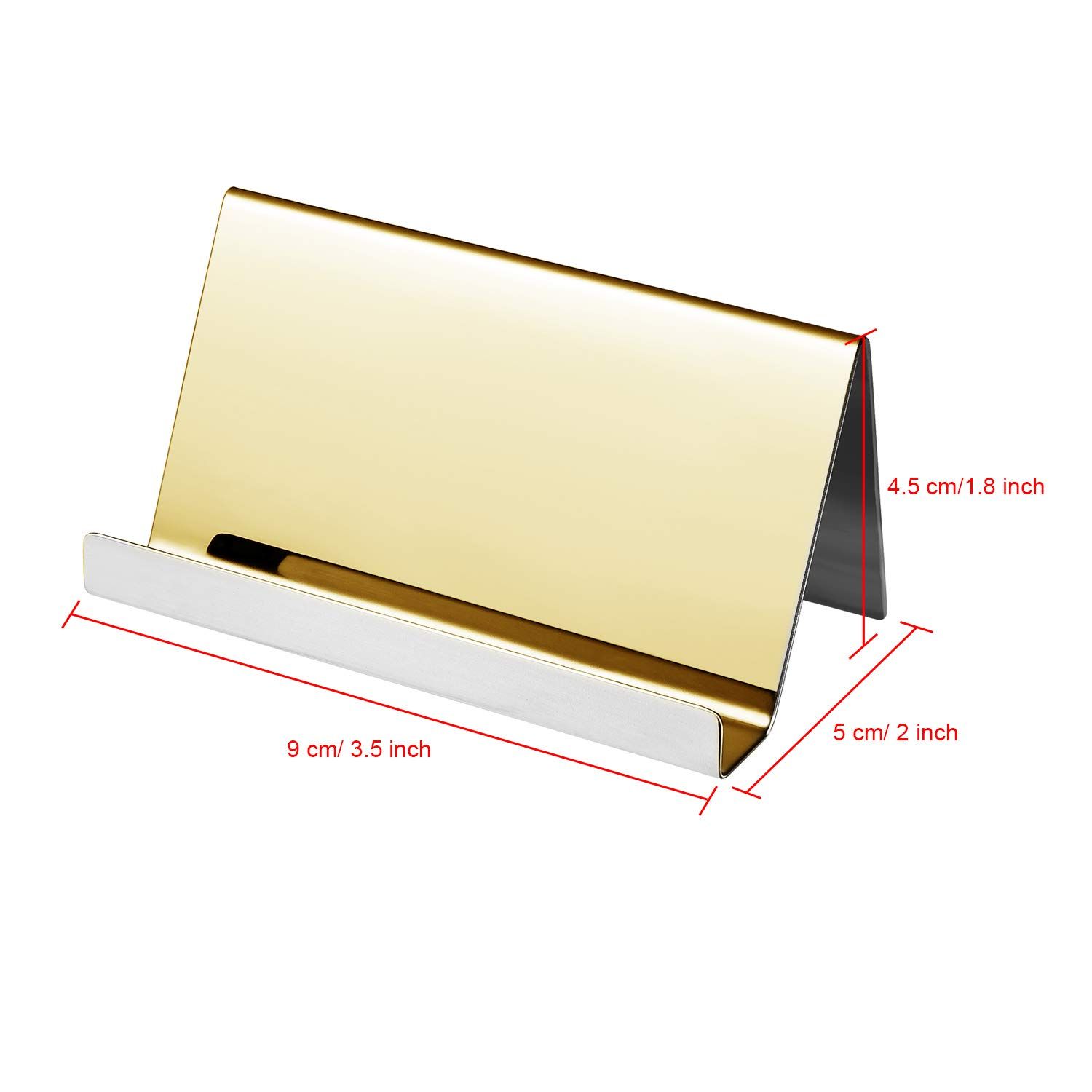 2 Pack Stainless Steel Business Cards Holders Desktop Card Display for view 2