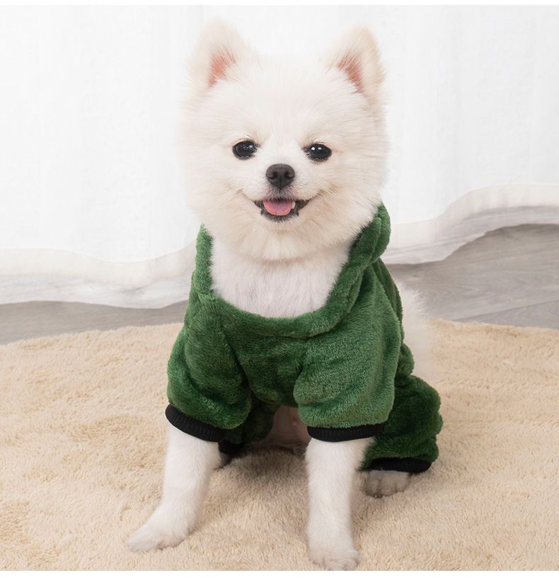 Dinosaur Design Plush Dog Pajama view 4