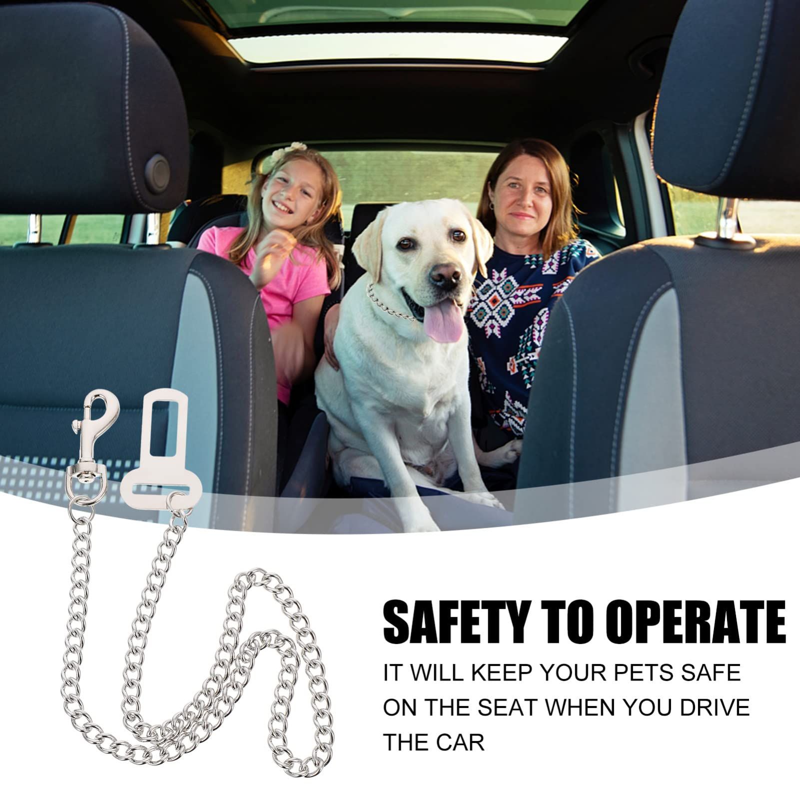 Dog Car Seat Belt - Dog Chain 60cm Dog Seatbelt Stainless Steel Pet Safe Dog view 4