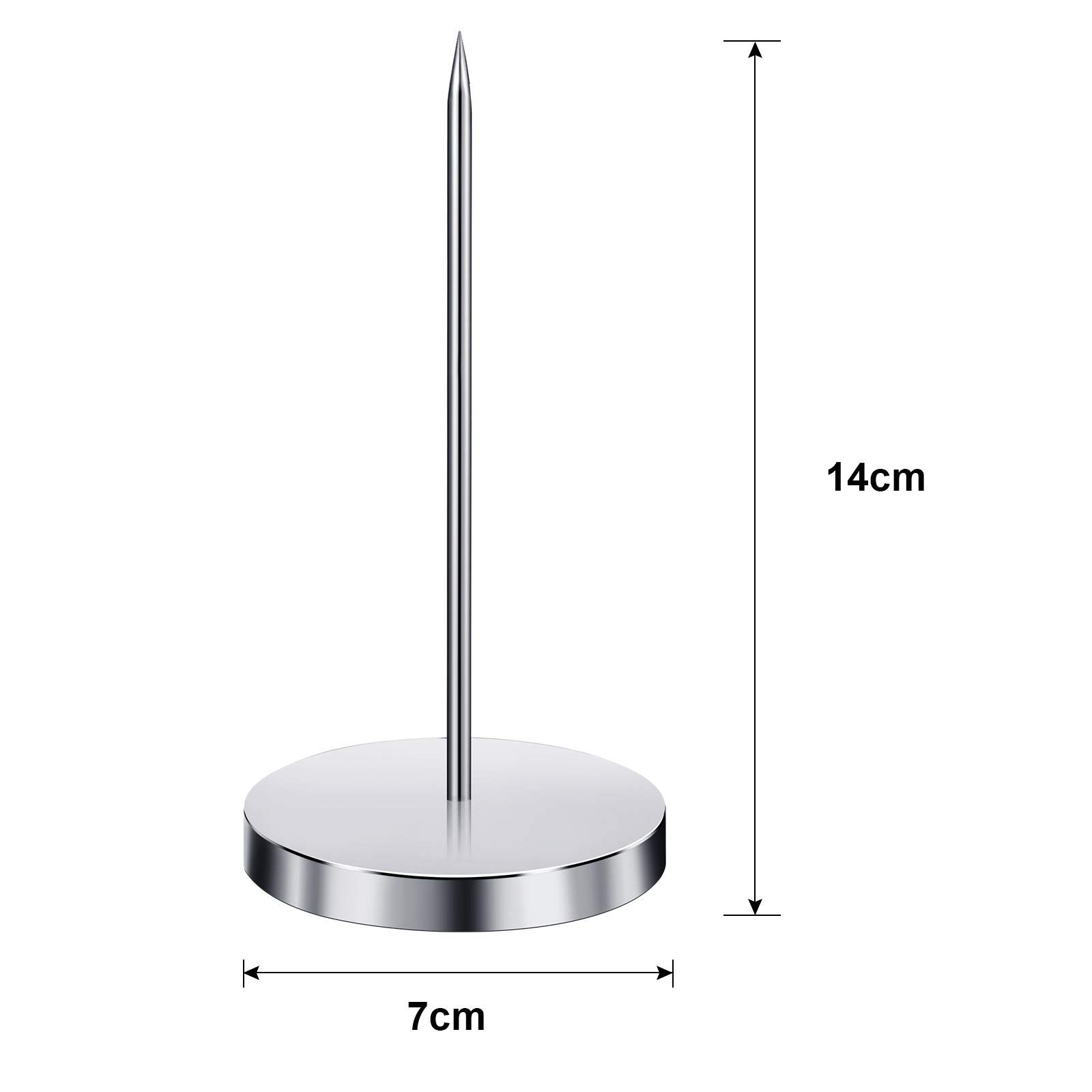 3 Pieces Paper Receipt Holder Spike Stainless Steel Check Spindle Desk view 2